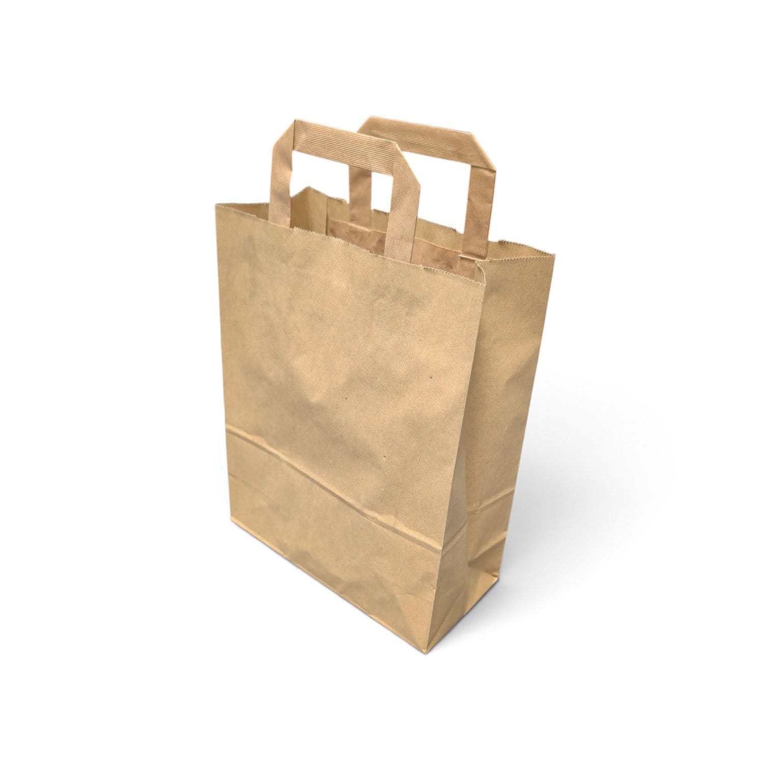 Hnědá papírová taška 22x10x28 cm | Furodet Emballages Hnědá papírová taška (70 g/m²) s plochými uchy, 22 + 10 x 28 cm