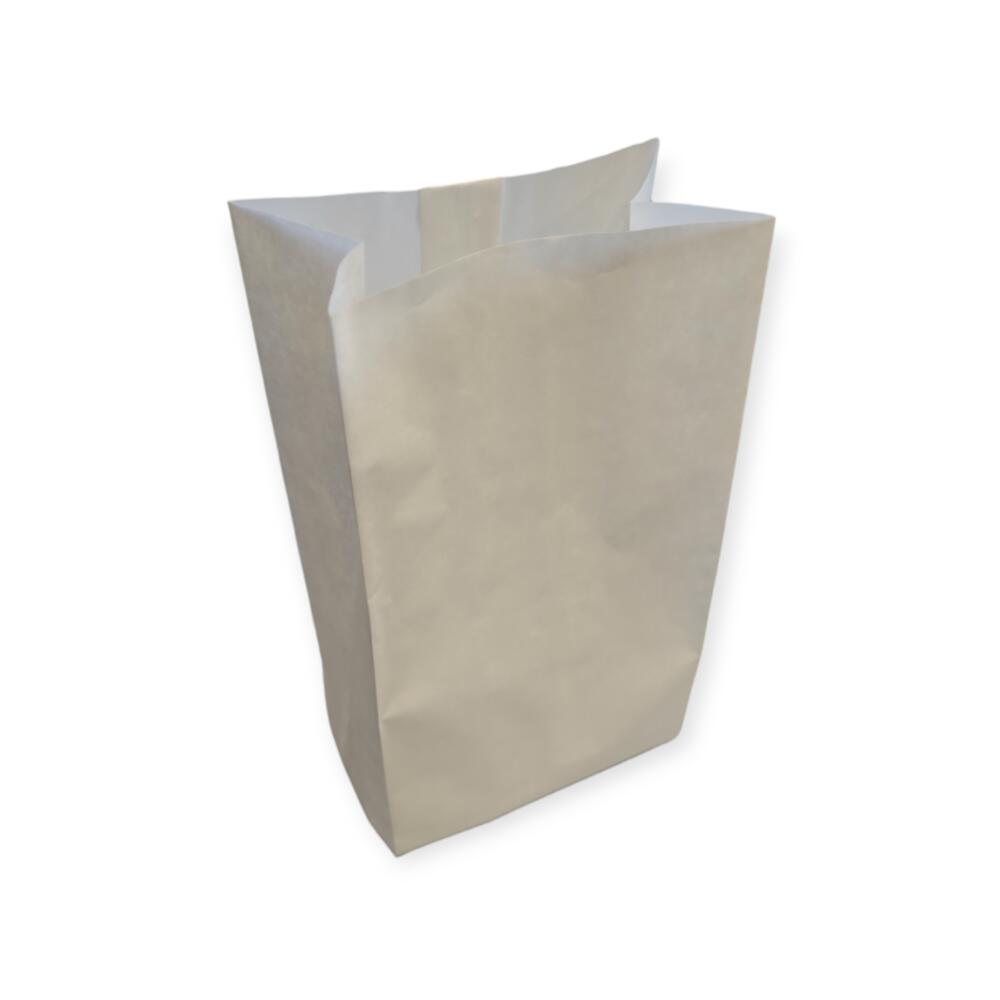 White kraft bag with PE 12 + 8 x 25 cm