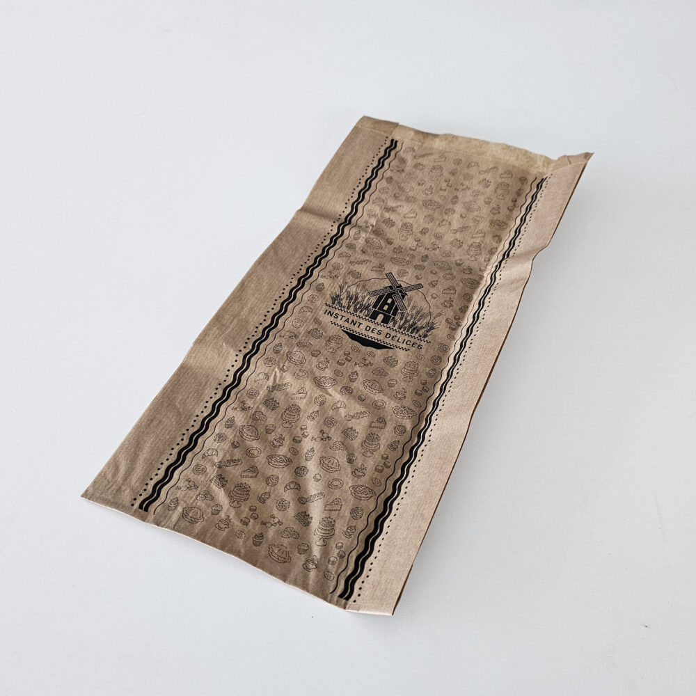 Brauner Konditorbeutel mit Moulin 106 Druck