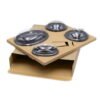 Organic cardboard meal tray with black crockery