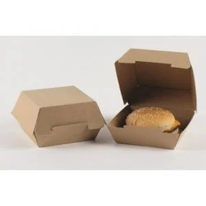 Brown kraft burger box 10.5x10.5x8.2 cm