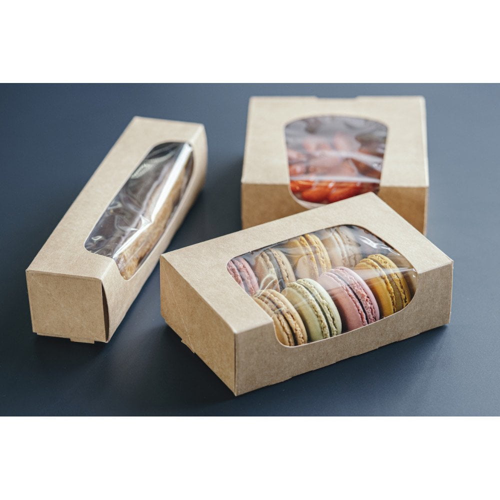 Verschiedene Formate von Patisserie-Dosen mit Fenster für Ihre Desserts