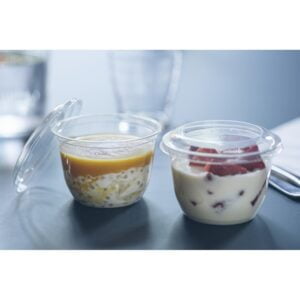 Lids for your dessert cups adaptable to both sizes