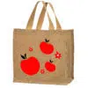 Burlap Tote Bag mat Apple Muster