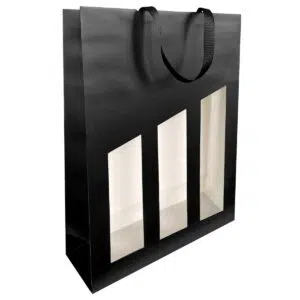 Seduction black bag with window for three bottles