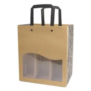 Authentic ecru bag with window for six beers