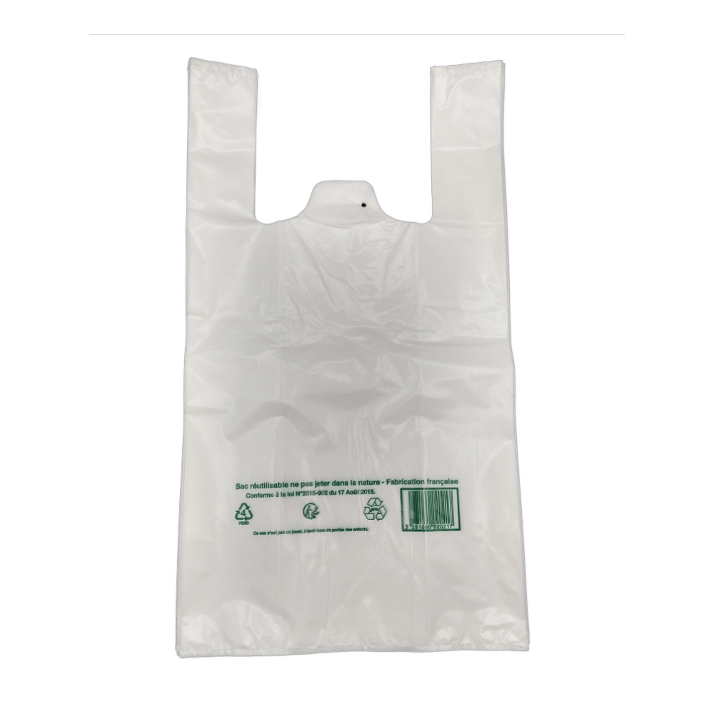 sacs plastiques à bretelles noirs 26+12x45