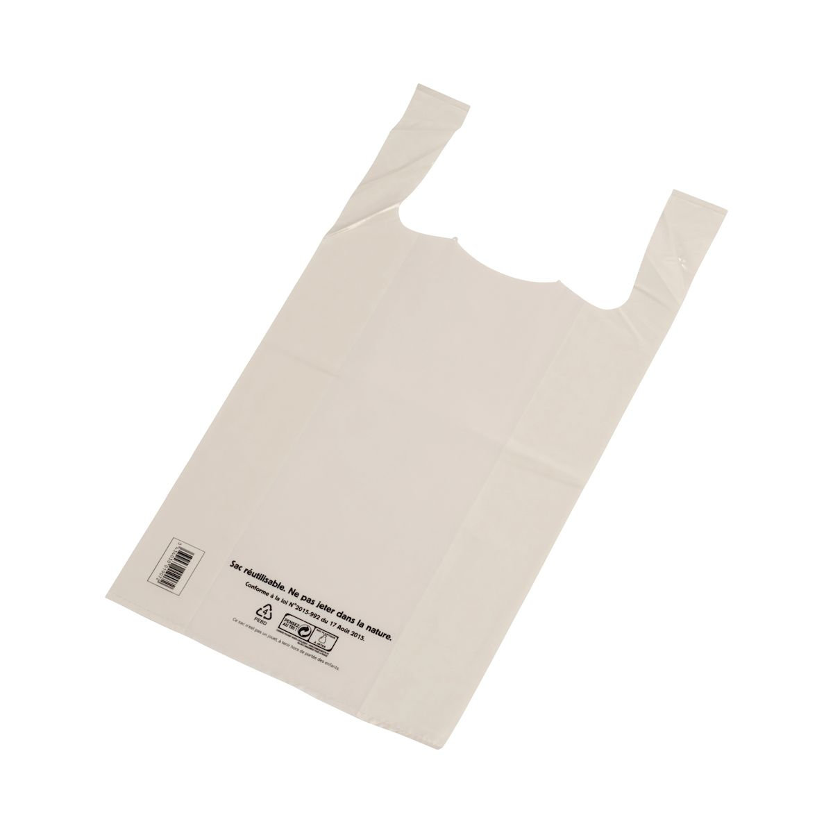 Biele opakovane použiteľné nákupné tašky 35+22x56 cm - Furodet Emballages