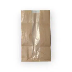 Brown kraft bag with transparent glassine window 20+8x34 cm