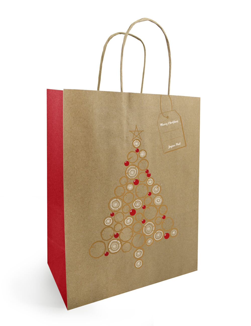 Kraft bag with twisted handles Celebration model