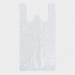 White swab bags with straps, 30+14x54 cm, 15µ