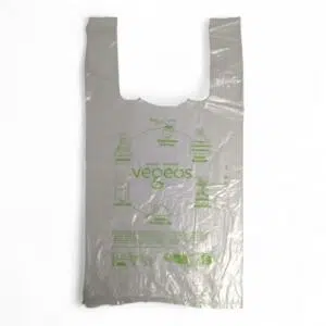 Biodegradable shoulder bags 24+14x45 cm transparent
