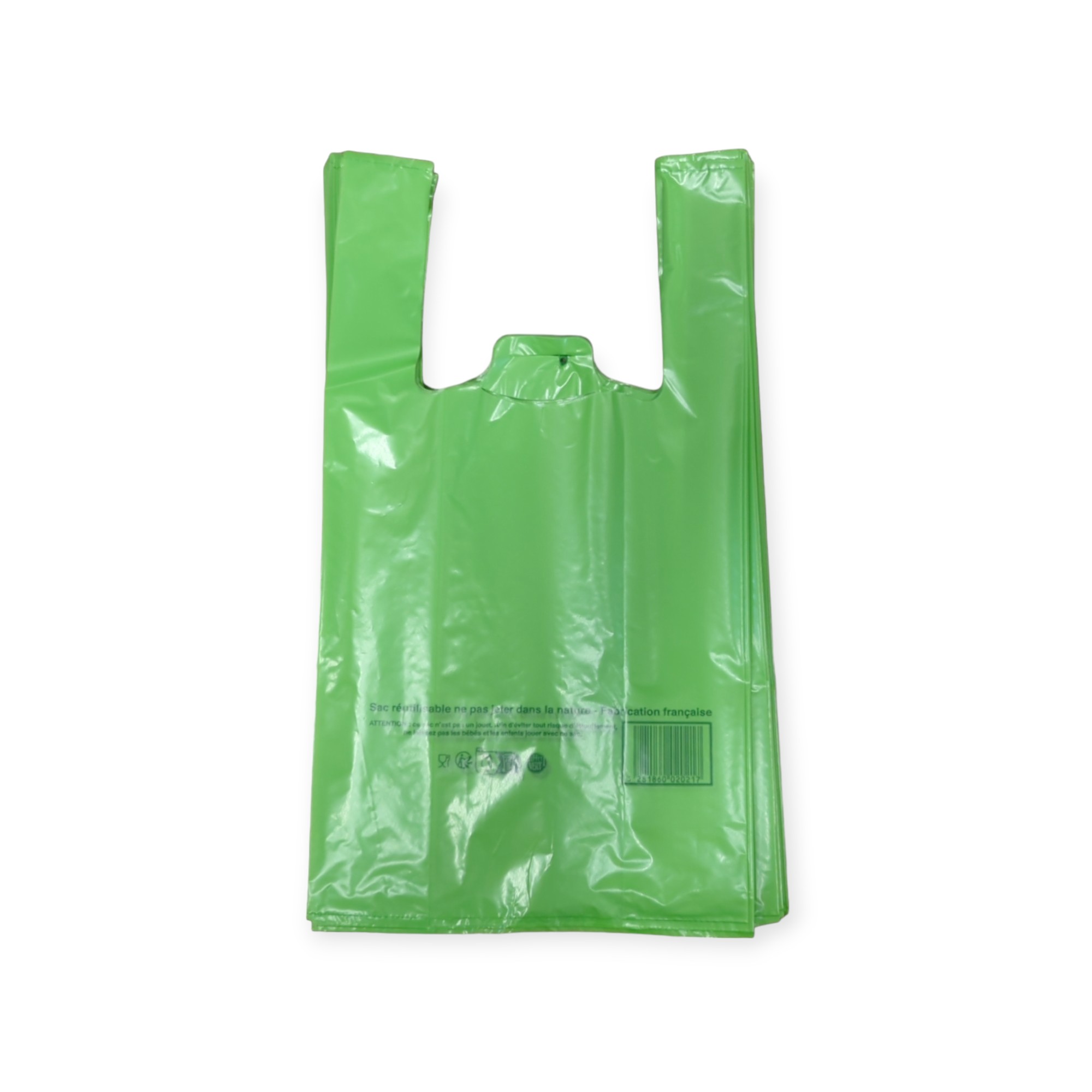 Reusable shoulder bags 26+12x45 cm lime green