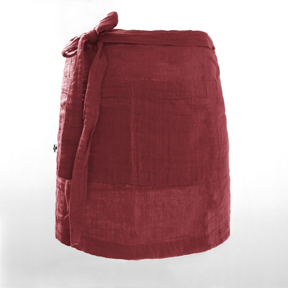 Waiter&#39;s apron in cotton gauze Wine lees