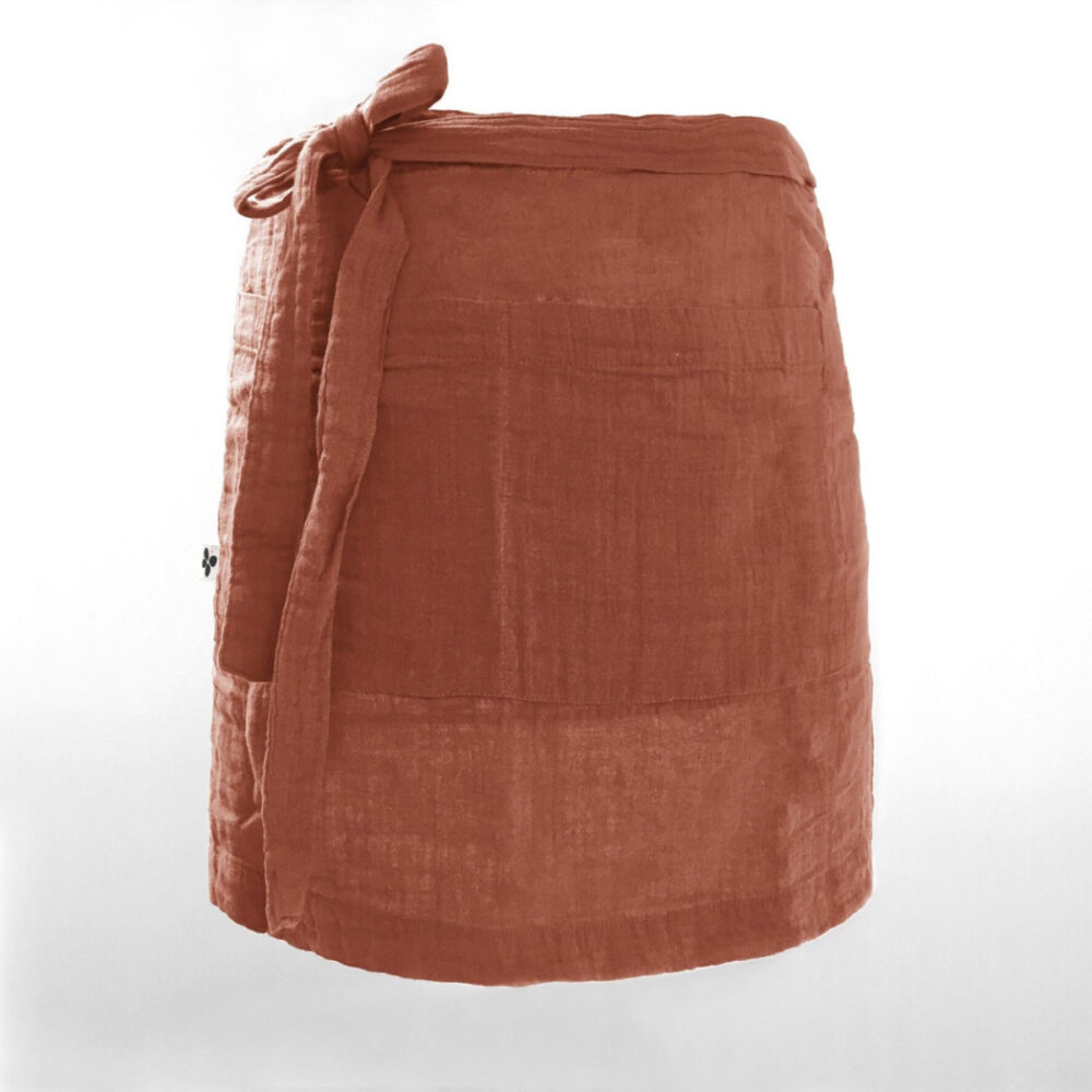 Tablier serveur en gaze de coton Terracotta