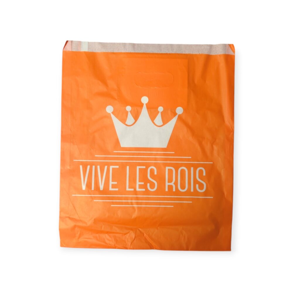 100 sacs à galette "Vive les rois" - 30x3x35 cm