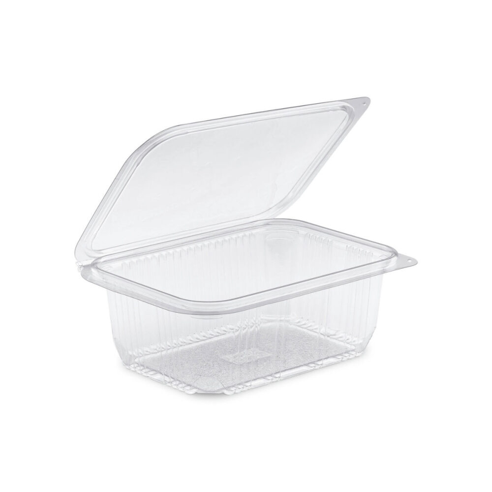Barquette en plastique avec couvercle à tenant Optipack 1000g