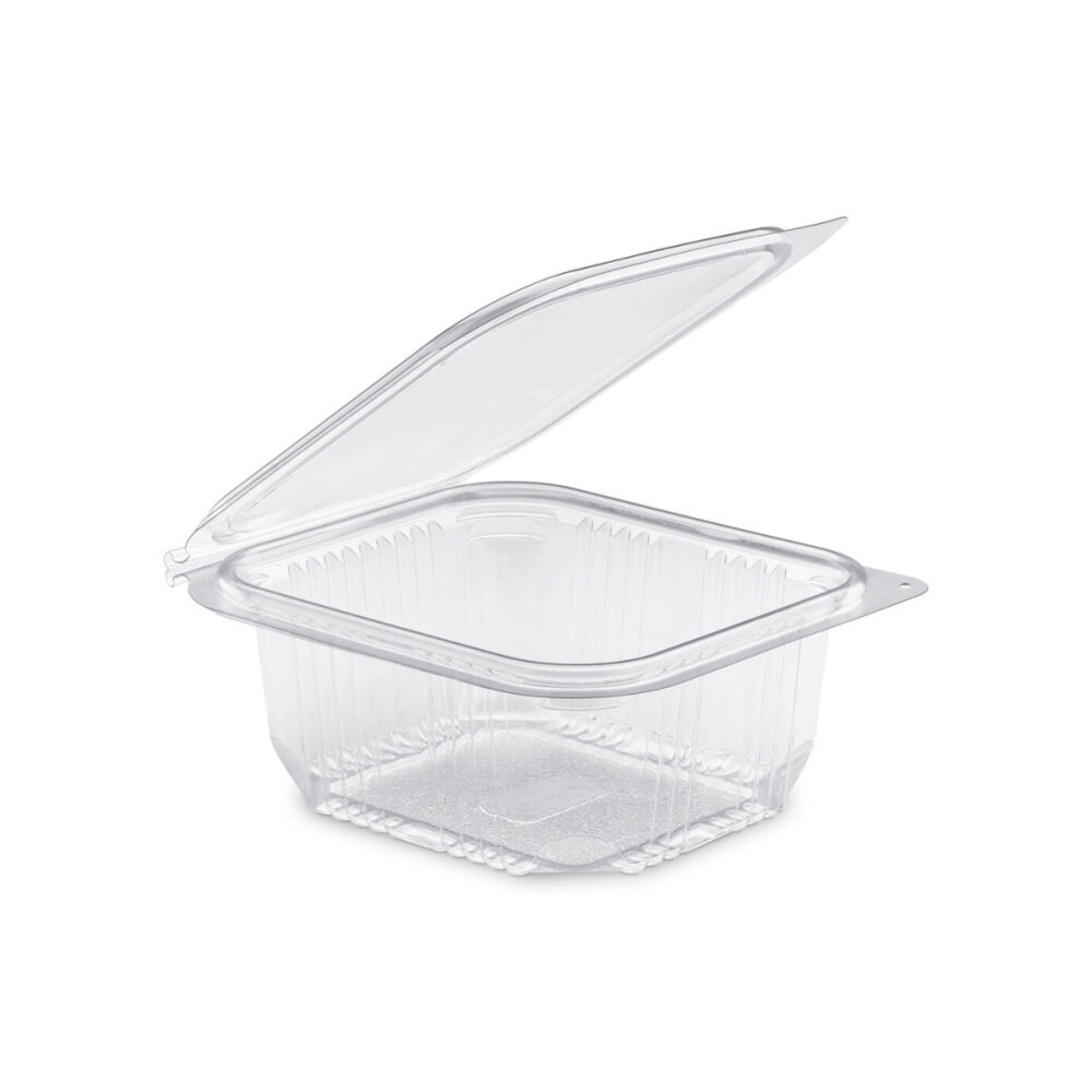 Barquette en plastique avec couvercle à tenant Optipack 500g