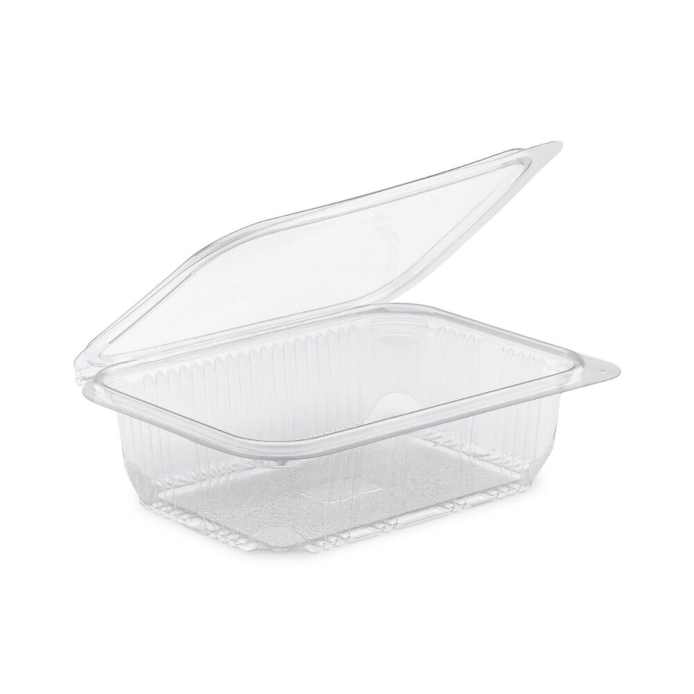 Barquette en plastique avec couvercle à tenant Optipack 750g