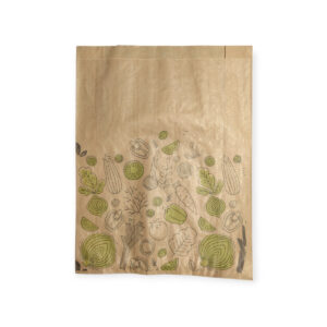 Alios Premium Kraft Paper Bags for Fruits and Vegetables, 3kg, 24+7.5x32 cm, pack of 500