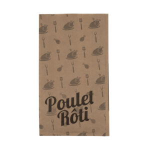 Sachet à demi poulet 14+5x27 cm en kraft brun économique