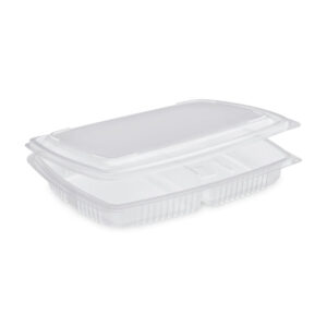 Barquette 2 compartiments avec couvercle à charnière Ondipack 1400ml