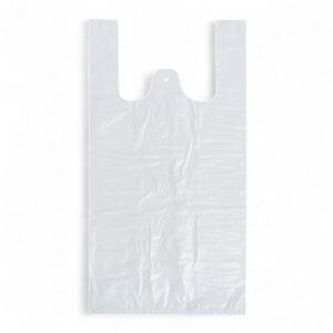 White sampling bags with straps 30+14x54 cm 15µ