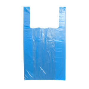 Blue swab bags with straps, 30+14x54 cm, 15µ