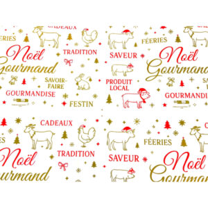 Visuel du papier Fêtes Doré et Rouge