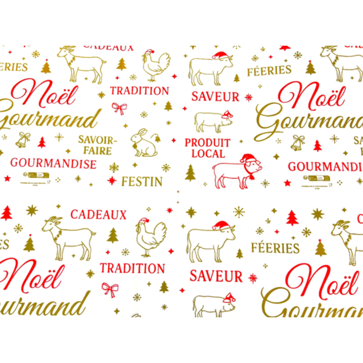 Visuel du papier Fêtes Doré et Rouge