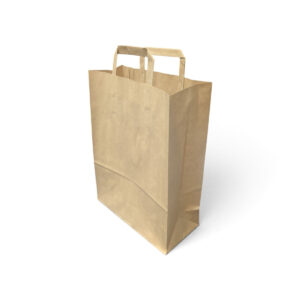 Hnedá papierová taška (80 g/m²) s plochými ušami, 26 + 12 x 35 cm