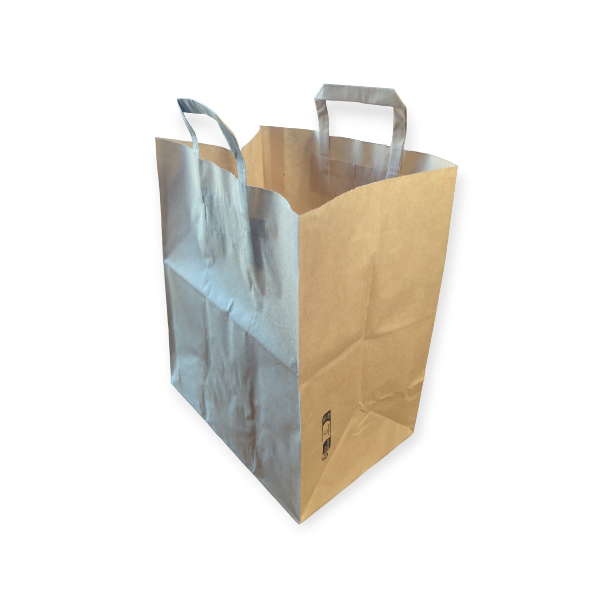 1000014423 | Furodet Emballages Brown paper shopping bag with twisted handles, shown from the side against a white background.