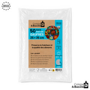 Pack of 50 sous-vide vacuum bags (25 × 35 cm) by Cuisine & Basilic with European fabrication badge